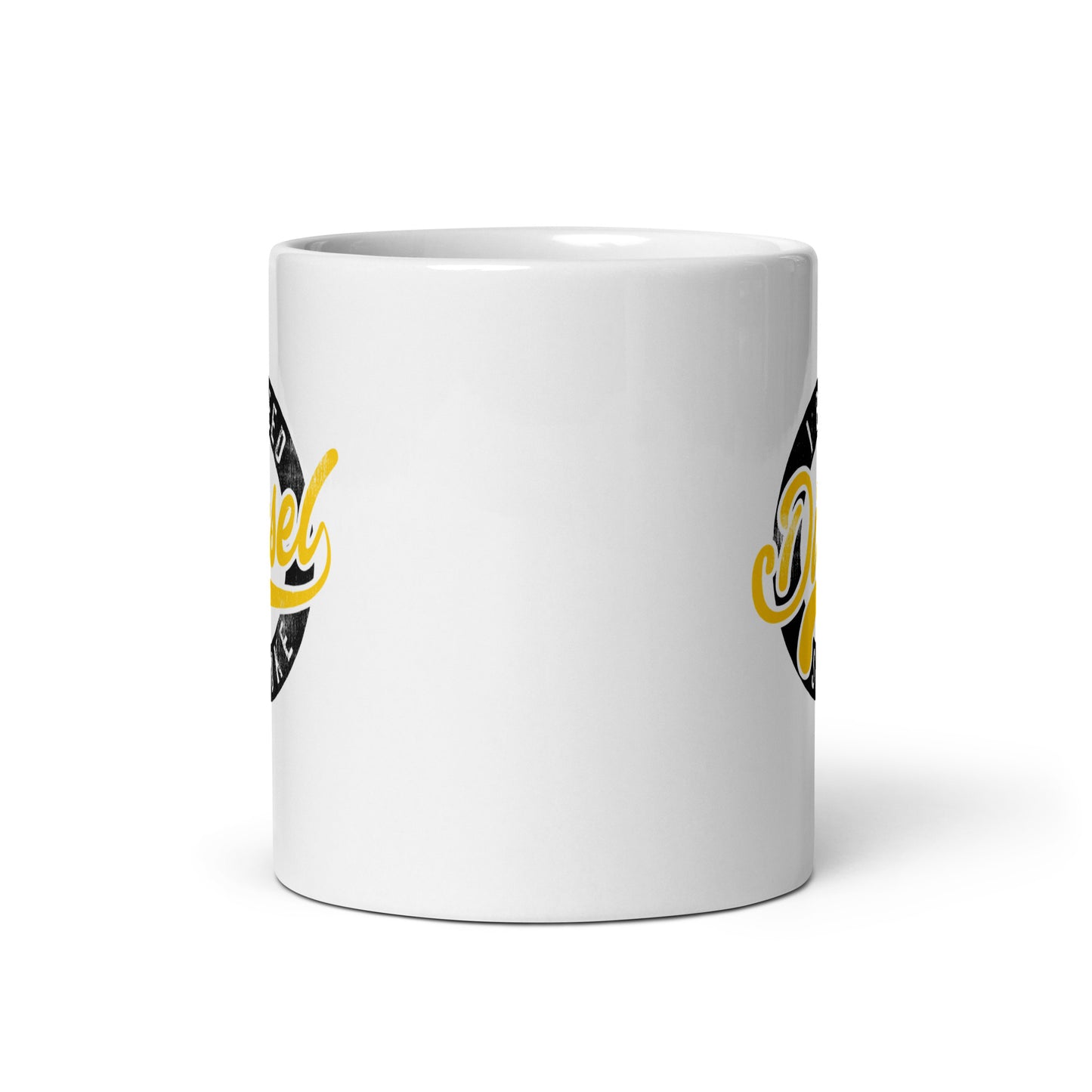 White glossy mug